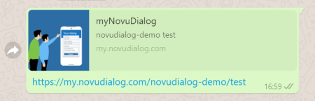 voorbeeld van een gedeelde link uit myNovuDialog