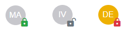 iconen die de status van een definition aangeven